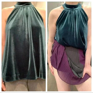 French Connection Sz S Aurore Mock Neck Velvet top